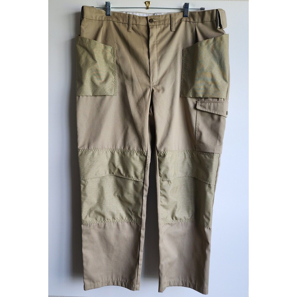 Vtg Made In USA Skillers Utility Work Pants Mens 44x30 Brown Canvas Carpenter